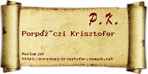 Porpáczi Krisztofer névjegykártya