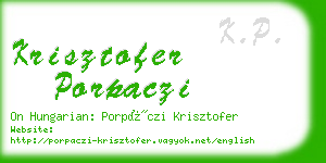 krisztofer porpaczi business card